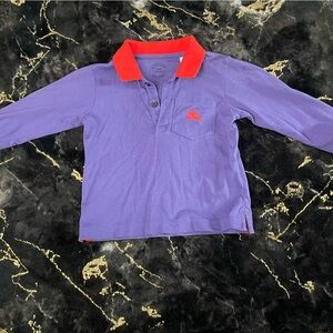 Burberry Purple Kids Polo with Red Collar